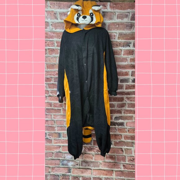 Unisex FUNZIEZ! Kiguromi Button Up Pajamas Racoon Small - Picture 1 of 8